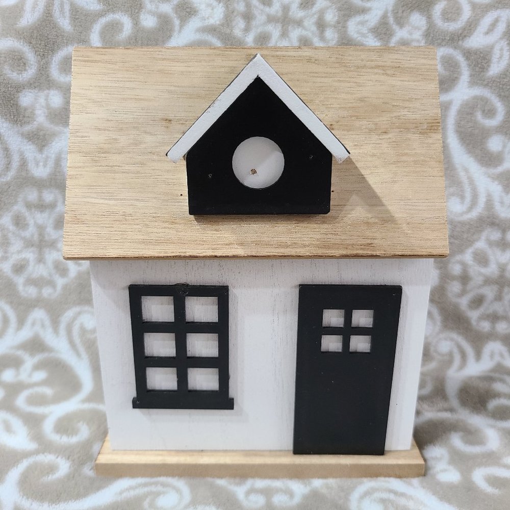 Wooden House Tabletop Decor Display